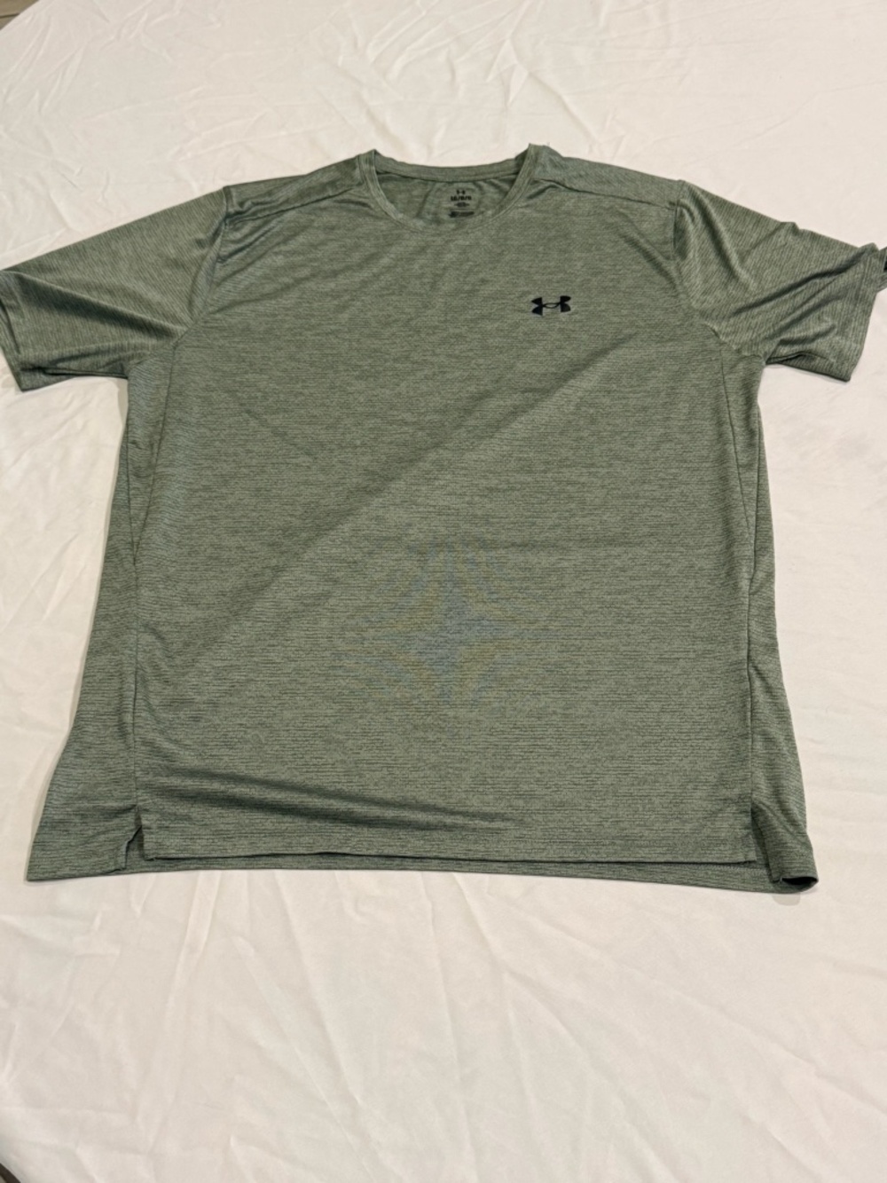 Under Armour Men’s T-Shirt Green Heather Large Polyester Spandex